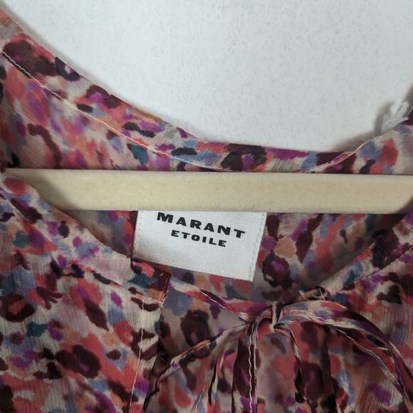 NWT Isabel Marant Étoile Daytonea Multicolor Printed Tie Front Blouse - Picture 7 of 11